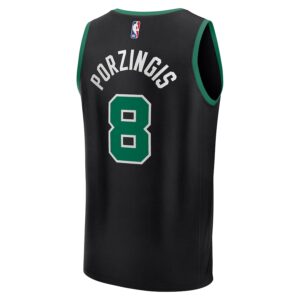 Kristaps Porzingis Boston Celtics Jersey4u Fast Break Jersey4u Player Jersey - Statement Edition - Black photo 3 Jersey4u