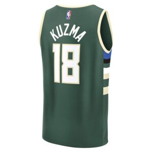 Kyle Kuzma Milwaukee Bucks Jersey4u Fast Break Jersey4u Player Jersey - Icon Edition - Hunter Green photo 3 Jersey4u