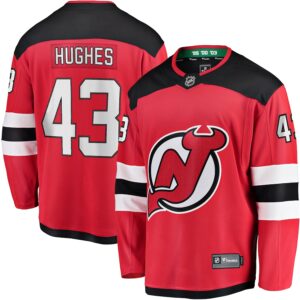 Luke Hughes New Jersey Devils Jersey4u Home Breakaway Player Jersey - Red photo 1 Jersey4u