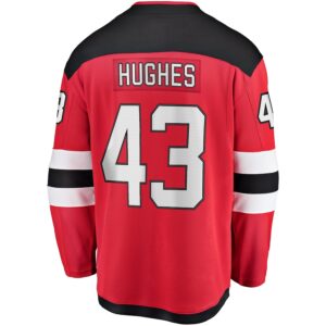 Luke Hughes New Jersey Devils Jersey4u Home Breakaway Player Jersey - Red photo 3 Jersey4u