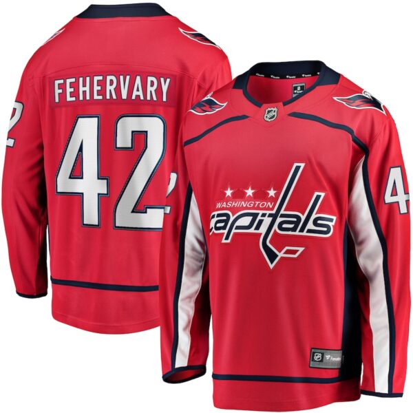 Martin Fehervary Washington Capitals Jersey4u Home Breakaway Player Jersey - Red photo 1 Jersey4u
