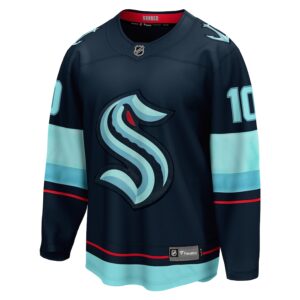 Matty Beniers Seattle Kraken Jersey4u Premier Breakaway Player Jersey - Deep Sea Blue photo 2 Jersey4u