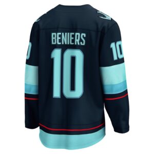 Matty Beniers Seattle Kraken Jersey4u Premier Breakaway Player Jersey - Deep Sea Blue photo 3 Jersey4u