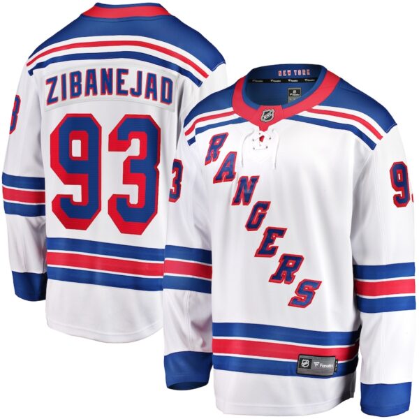 Mika Zibanejad New York Rangers Jersey4u Away Premier Breakaway Player Jersey - White photo 1 Jersey4u