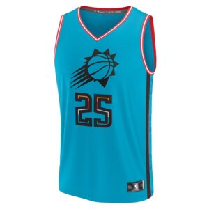 Mikal Bridges Phoenix Suns Jersey4u Fastbreak Jersey - City Edition - Teal photo 2 Jersey4u