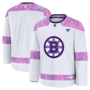 Boston Bruins Jersey4u 2024 Hockey Fights Cancer Practice Jersey - White photo 1 Jersey4u