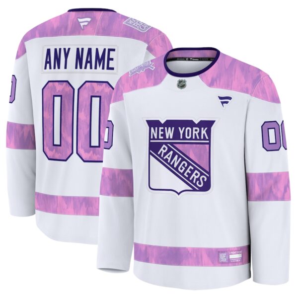New York Rangers Jersey4u 2024 Hockey Fights Cancer Custom Practice Jersey - White photo 1 Jersey4u
