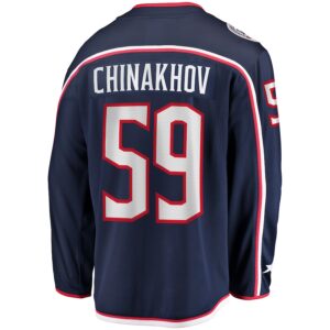 Yegor Chinakhov Columbus Blue Jackets Jersey4u Home Breakaway Player Jersey - Navy photo 3 Jersey4u