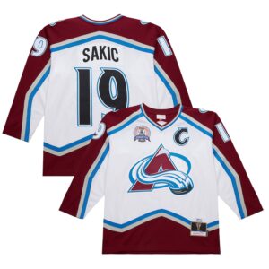 Joe Sakic Colorado Avalanche 2000-01 Power Play Jersey - White photo 1 Jersey4u