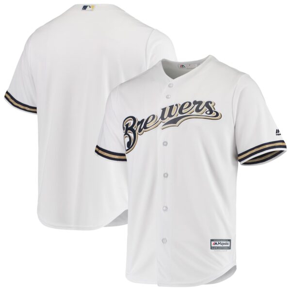 Milwaukee Brewers Majestic Team Official Jersey - White photo 1 Jersey4u