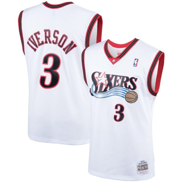 Allen Iverson Philadelphia 76ers Mitchell & Ness Hardwood Classics Swingman Jersey - White photo 1 Jersey4u