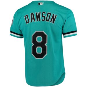 Andre Dawson Florida Marlins Mitchell & Ness Cooperstown Collection Mesh Batting Practice Button-Up Jersey - Teal photo 4 Jersey4u