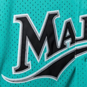 Andre Dawson Florida Marlins Mitchell & Ness Cooperstown Collection Mesh Batting Practice Button-Up Jersey - Teal photo 3 Jersey4u