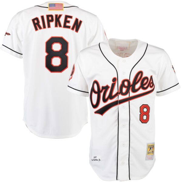 Cal Ripken Baltimore Orioles Mitchell & Ness Home Authentic Jersey - White photo 1 Jersey4u