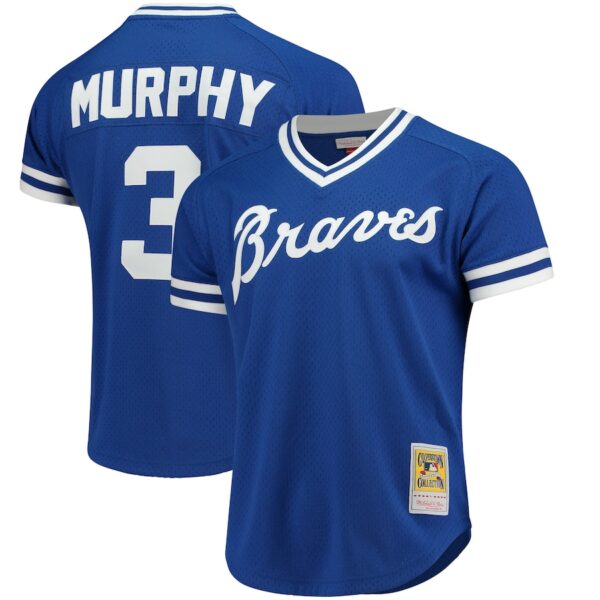 Dale Murphy Atlanta Braves Mitchell & Ness Cooperstown Mesh Batting Practice Jersey - Royal photo 1 Jersey4u