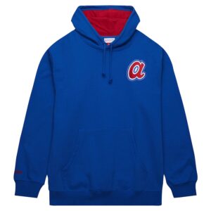 Hank Aaron Atlanta Braves Mitchell & Ness Vintage Logo Name & Number Pullover Hoodie - Royal photo 2 Jersey4u