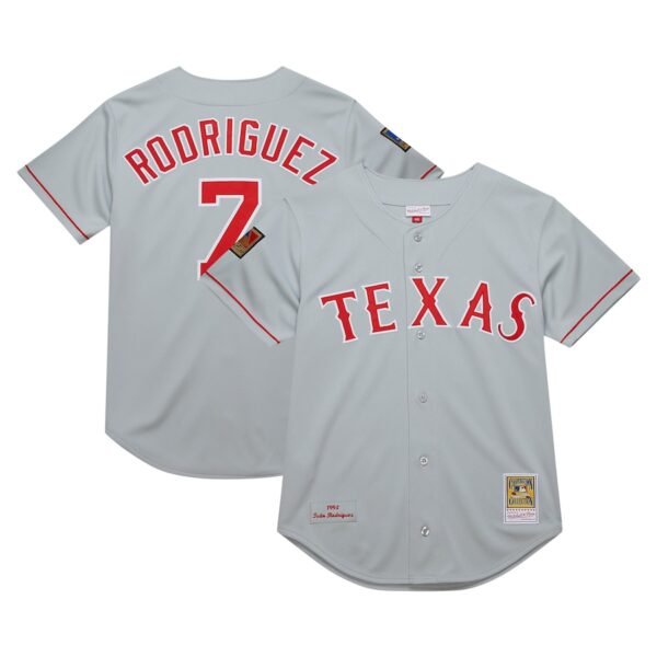 Ivan RodriguezTexas Rangers Mitchell & Ness 1994 Cooperstown Collection Authentic Dark Jersey - Gray photo 1 Jersey4u