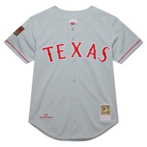 Ivan RodriguezTexas Rangers Mitchell & Ness 1994 Cooperstown Collection Authentic Dark Jersey - Gray photo 2 Jersey4u
