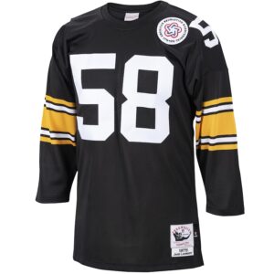 Jack Lambert Pittsburgh Steelers 1975 Mitchell & Ness Authentic Throwback Retired Player Jersey - Black photo 2 Jersey4u