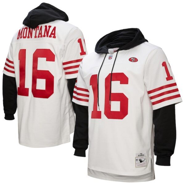 Joe Montana San Francisco 49ers Mitchell & Ness Player Name & Number Hoodie Legacy Jersey - White photo 1 Jersey4u