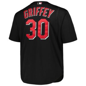 Ken Griffey Jr. Cincinnati Reds Mitchell & Ness Big & Tall Cooperstown Collection Batting Practice Jersey4u Jersey - Black photo 3 Jersey4u