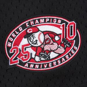 Ken Griffey Jr. Cincinnati Reds Mitchell & Ness Cooperstown Collection Mesh Batting Practice Button-Up Jersey  - Black photo 4 Jersey4u