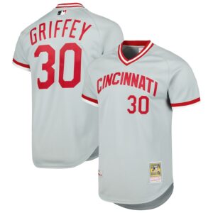 Ken Griffey Jr. Cincinnati Reds Mitchell & Ness 2004 Cooperstown Collection Authentic Throwback Jersey - Gray photo 1 Jersey4u