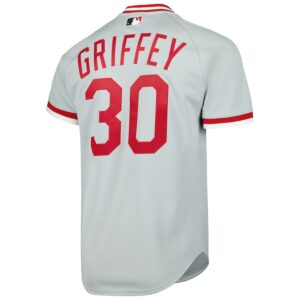 Ken Griffey Jr. Cincinnati Reds Mitchell & Ness 2004 Cooperstown Collection Authentic Throwback Jersey - Gray photo 3 Jersey4u