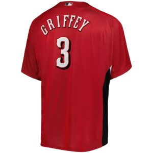 Ken Griffey Jr. Cincinnati Reds Mitchell & Ness Cooperstown Collection Mesh Batting Practice Button-Up Jersey - Red photo 3 Jersey4u