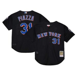 Mike Piazza New York Mets Mitchell & Ness Cooperstown Collection 2000 Batting Practice Jersey - Black photo 1 Jersey4u