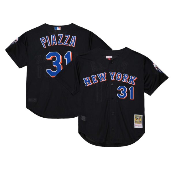 Mike Piazza New York Mets Mitchell & Ness Cooperstown Collection 2000 Batting Practice Jersey - Black photo 1 Jersey4u