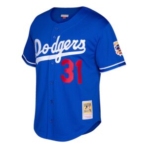 Mike Piazza Los Angeles Dodgers Mitchell & Ness Cooperstown Collection Mesh Batting Practice Button-Up Jersey - Royal photo 2 Jersey4u