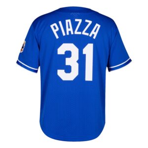 Mike Piazza Los Angeles Dodgers Mitchell & Ness Cooperstown Collection Mesh Batting Practice Button-Up Jersey - Royal photo 3 Jersey4u