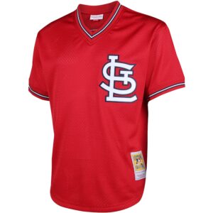 Ozzie Smith St. Louis Cardinals Mitchell & Ness Cooperstown Mesh Batting Practice Jersey - Red photo 2 Jersey4u