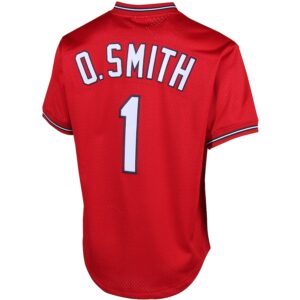 Ozzie Smith St. Louis Cardinals Mitchell & Ness Cooperstown Mesh Batting Practice Jersey - Red photo 3 Jersey4u