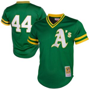 Reggie Jackson Athletics Mitchell & Ness Cooperstown Mesh Batting Practice Jersey - Green photo 1 Jersey4u