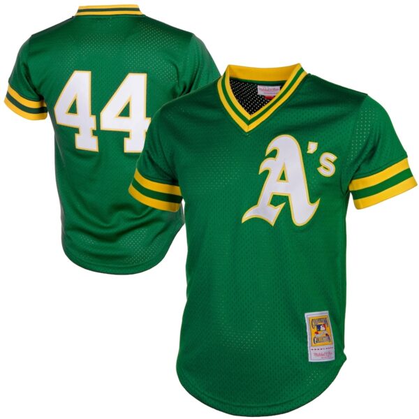 Reggie Jackson Athletics Mitchell & Ness Cooperstown Mesh Batting Practice Jersey - Green photo 1 Jersey4u