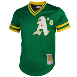 Reggie Jackson Athletics Mitchell & Ness Cooperstown Mesh Batting Practice Jersey - Green photo 3 Jersey4u