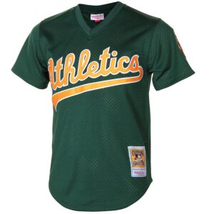 Rickey Henderson Athletics Mitchell & Ness 1998 Cooperstown Mesh Batting Practice Jersey - Green photo 2 Jersey4u