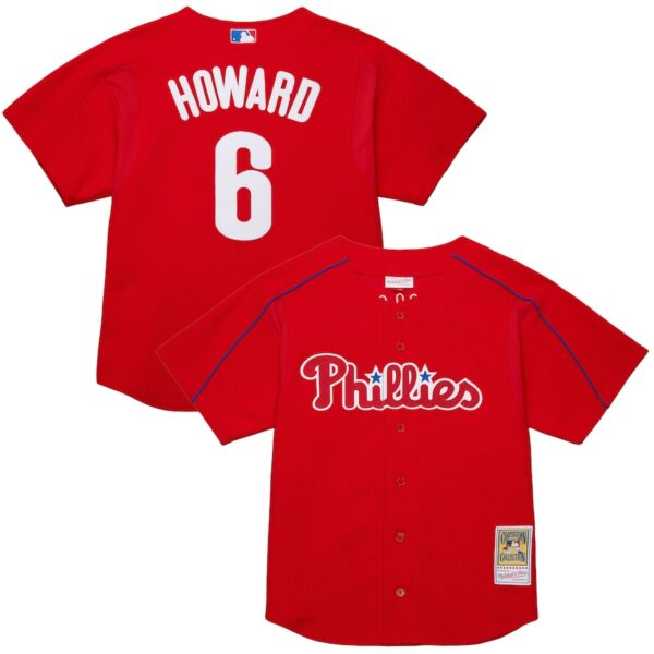 Ryan Howard Philadelphia Phillies Mitchell & Ness Cooperstown Collection Batting Practice Jersey – Red photo 1 Jersey4u