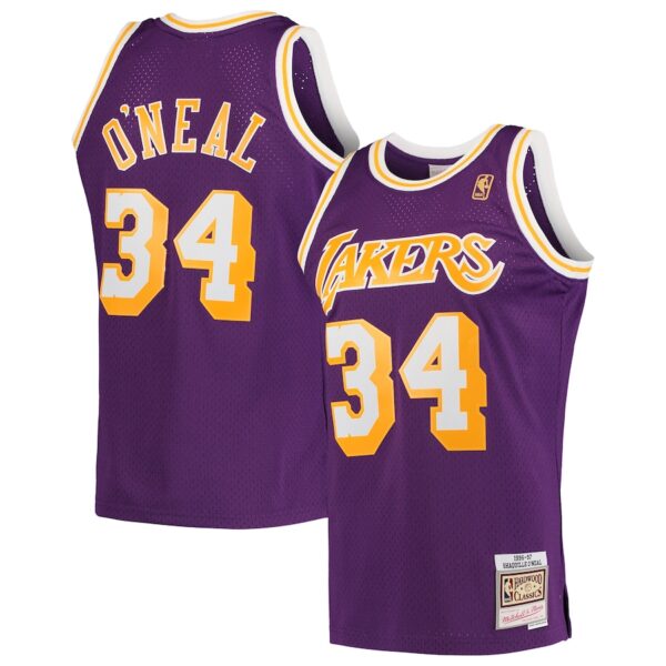 Shaquille O'Neal Los Angeles Lakers Mitchell & Ness Hardwood Classics Swingman Jersey - Purple photo 1 Jersey4u