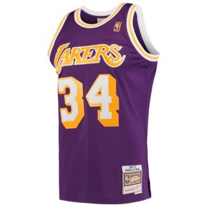 Shaquille O'Neal Los Angeles Lakers Mitchell & Ness Hardwood Classics Swingman Jersey - Purple photo 2 Jersey4u