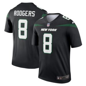Aaron Rodgers New York Jets Nike Alternate Legend Player Performance Top - Black photo 3 Jersey4u