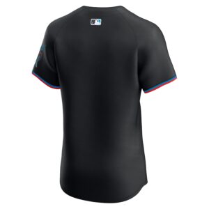 Miami Marlins Nike Alternate Vapor Premier Elite Patch Jersey - Black photo 3 Jersey4u