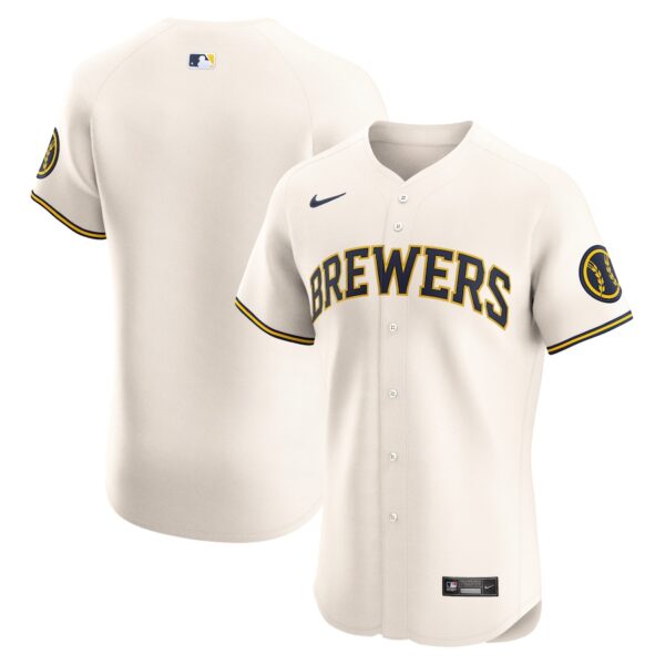 Milwaukee Brewers Nike Home Elite Jersey - Cream photo 1 Jersey4u