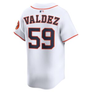 Framber Valdez Houston Astros Nike Home Limited Player Jersey - White photo 3 Jersey4u