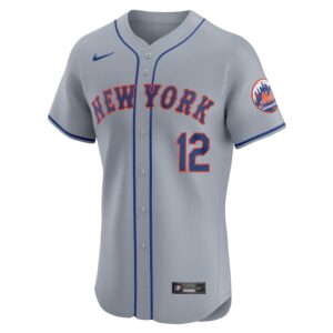 Francisco Lindor New York Mets Nike Road Elite Player Jersey - Gray photo 2 Jersey4u