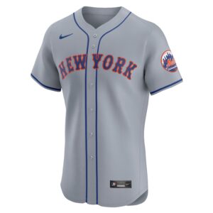 New York Mets Nike Road Vapor Premier Elite Patch Jersey - Gray photo 2 Jersey4u