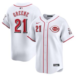 Hunter Greene Cincinnati Reds Nike Home Limited Player Jersey - White photo 1 Jersey4u