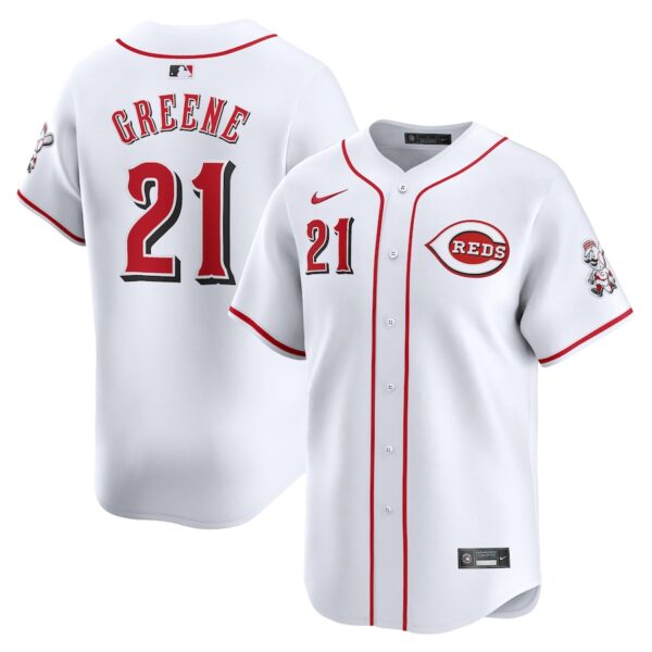 Hunter Greene Cincinnati Reds Nike Home Limited Player Jersey - White photo 1 Jersey4u